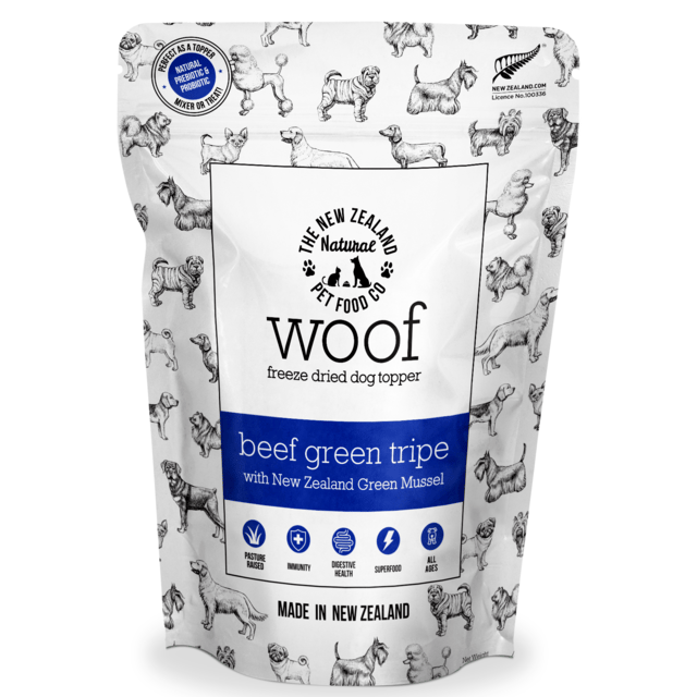 The NZ Natural PET Food Co Woof Beef Green Tripe & Mussel Dog Treats