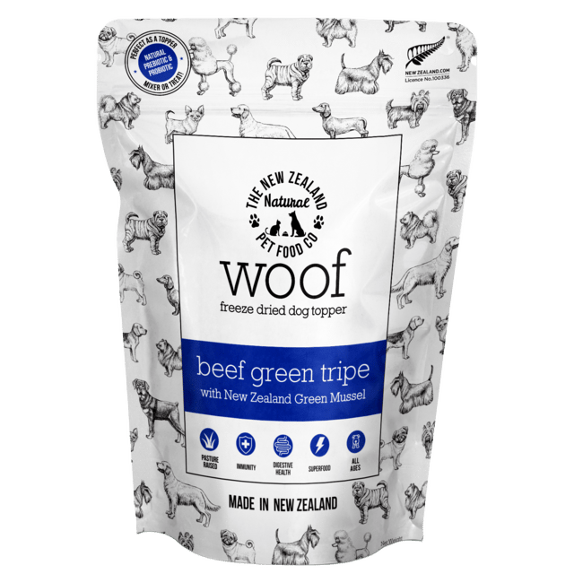 The NZ Natural PET Food Co Woof Beef Green Tripe & Mussel Dog Treats