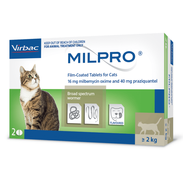 Milpro All Wormer Tablets For Cats - Over 2kg - 2 Pack