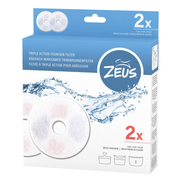 Zeus Cascade Dog Water Fountain Replacement Filters - 2 Pack