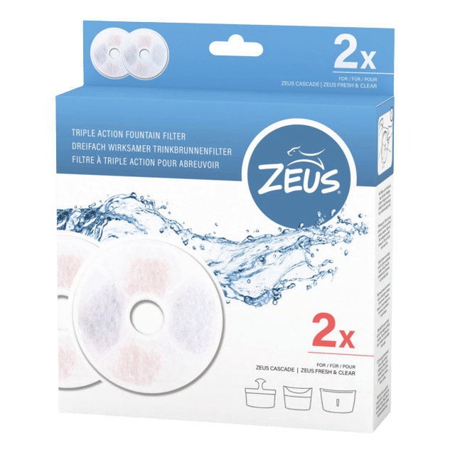 Zeus Cascade Dog Water Fountain Replacement Filters - 2 Pack