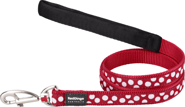 Red Dingo Spots Dog Lead - Large