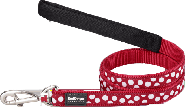 Red Dingo Spots Dog Lead - Large