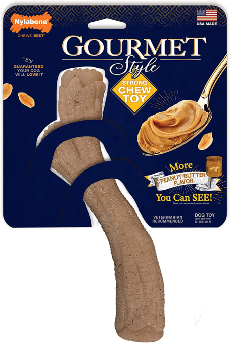 Nylabone Gourmet Style Strong Stick Peanut Butter Dog Chew Toy - Large