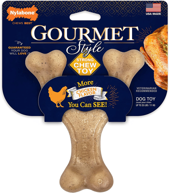 Nylabone Gourmet Style Strong Wishbone Chicken Dog Chew Toy - Small