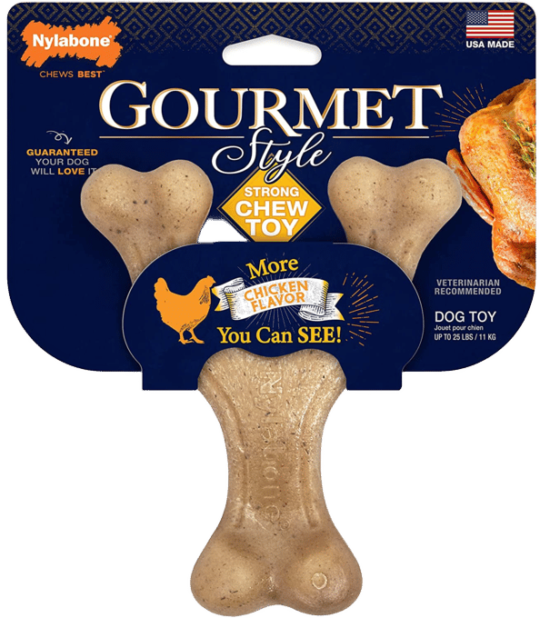 Nylabone Gourmet Style Strong Wishbone Chicken Dog Chew Toy - Small