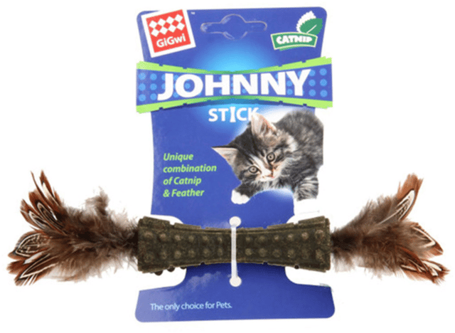 Gigwi Johnny Stick Catnip With Double Feather Cat Toy - Double Feather