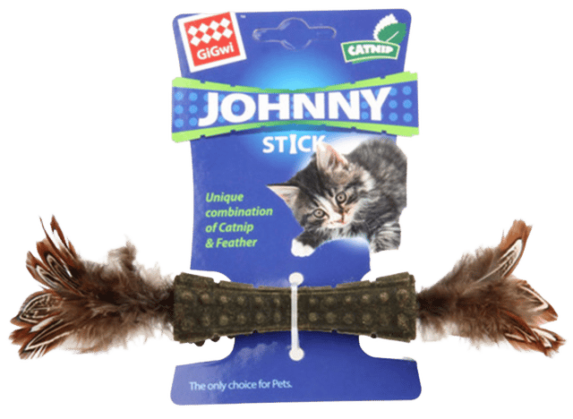 Gigwi Johnny Stick Catnip With Double Feather Cat Toy - Double Feather