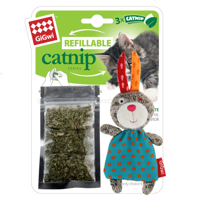 Gigwi Refillable Catnip Teabag Colourful Rabbit Cat Toy - Rabbit