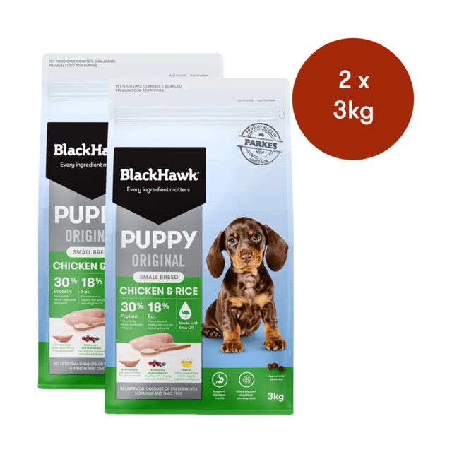 Black Hawk Original Small Breed Puppy Chicken & Rice Dry Dog Food - 6kg (2 X 3kg)