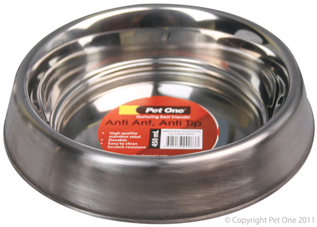 PET One Anti-Tip Stainless Steel Cat And Dog Bowl
