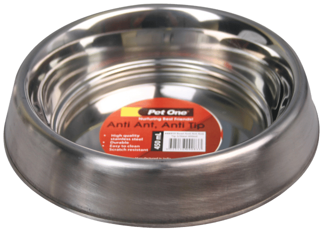 PET One Anti-Tip Stainless Steel Cat And Dog Bowl