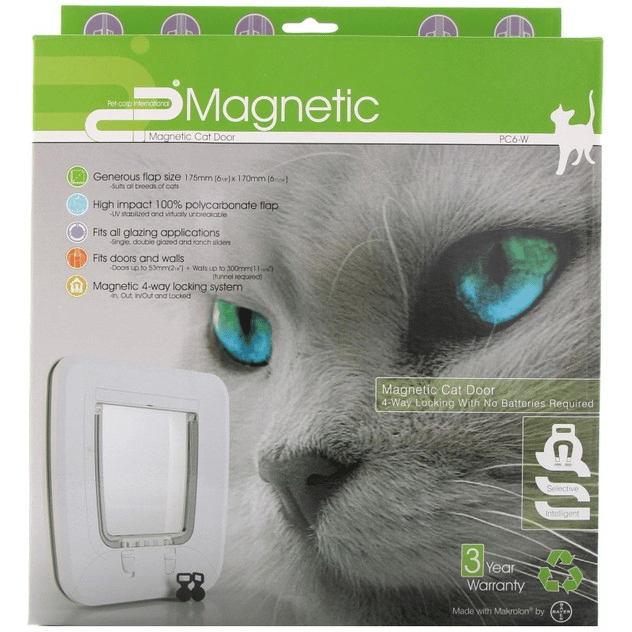 PET-Corp Universal Fitting Magnetic Cat Door - White