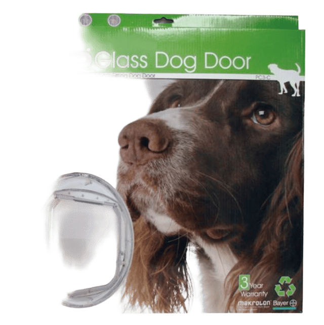 PET-Corp Versatile Manual Glass Fitting Dog Door - Clear