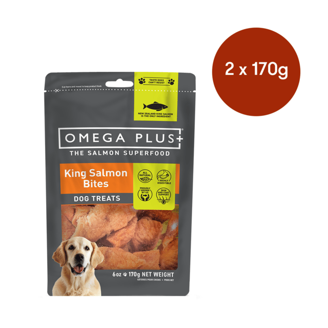 Omega Plus King Salmon Bites Dog Treats - 340g ( 2 X 170g Bags)