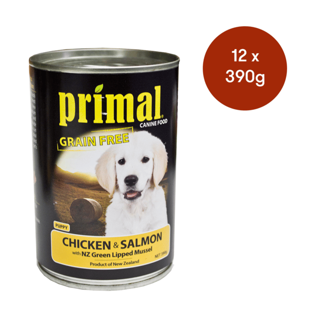 Primal Chicken & Salmon Wet Puppy Food - 390g X 12