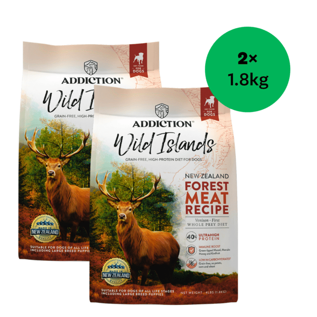 Addiction Wild Islands Forest Meat Recipe Venison-First Dry Dog Food - 3.6kg (2 X 1.8kg Bags)