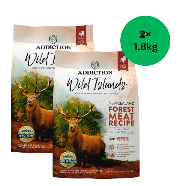 Addiction Wild Islands Forest Meat Recipe Venison-First Dry Dog Food - 3.6kg (2 X 1.8kg Bags)