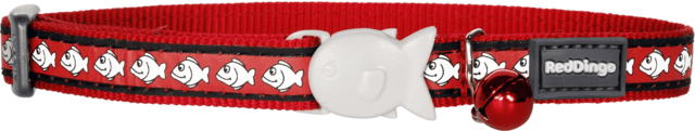 Red Dingo Reflective Fish Cat Collar - Red