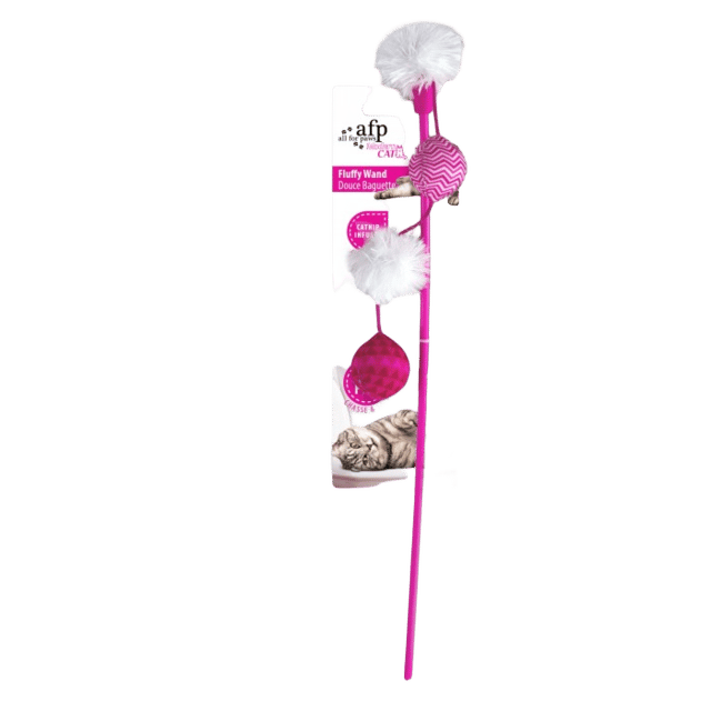 All For Paws Modern Cat Fluffy Wand Cat Toy - Assorted Colours