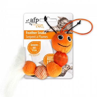 All For Paws Modern Cat Feather Snake Cat Toy - Assorted Colours