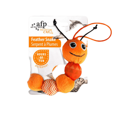 All For Paws Modern Cat Feather Snake Cat Toy - Assorted Colours