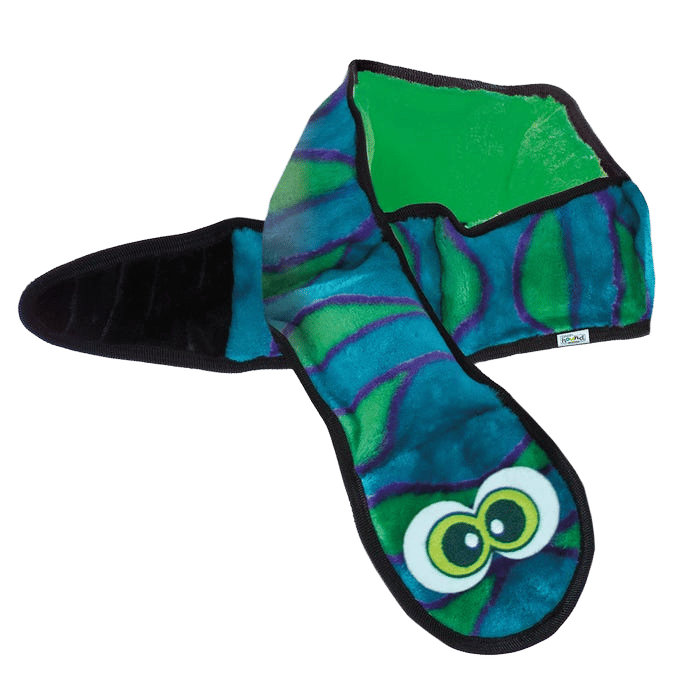 Outward Hound Invincibles Blue & Green Snake Dog Toy