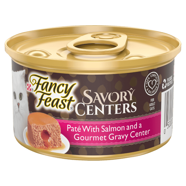 Fancy Feast Savory Centers Pate With Salmon & Gourmet Gravy Wet Cat Food - 85g X 12