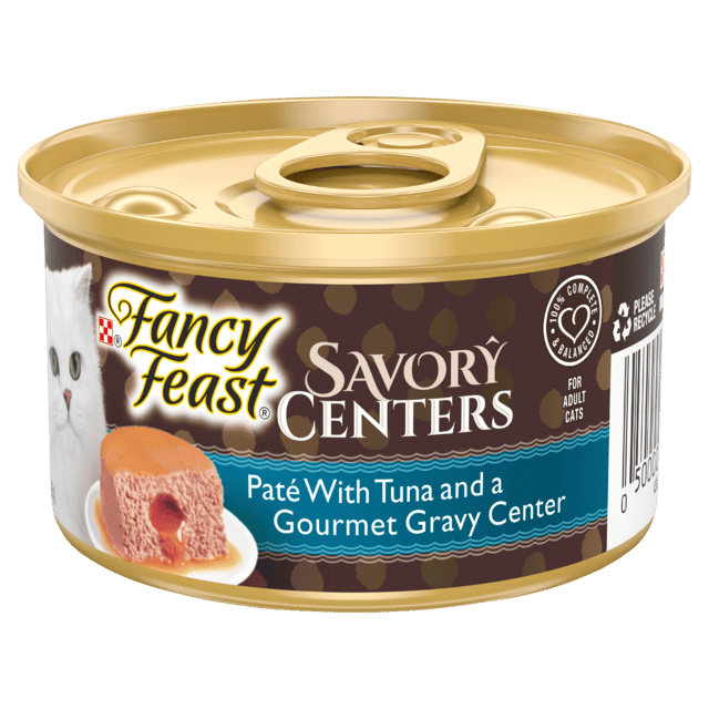 Fancy Feast Savory Centers Pate With Tuna & Gourmet Gravy Wet Cat Food - 85g X 12