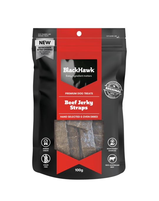 Black Hawk Beef Jerky Straps Dog Treats