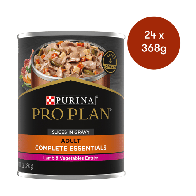 Pro Plan Adult Complete Essentials Lamb & Vegetable Wet Dog Food - 368g X 24