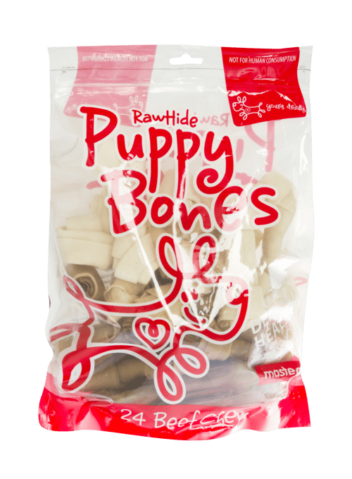 Yours Droolly Puppy Rawhide Bones Dog Treats - 24 Pack