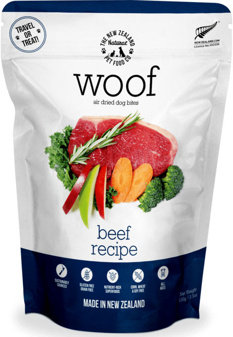 The NZ Natural PET Food Co Woof Beef Air Dried Dog Food