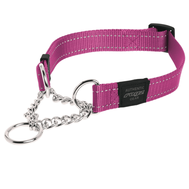 Rogz Utility Control Chain Dog Collar - Extra Large, Pink