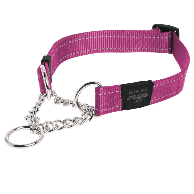 Rogz Utility Control Chain Dog Collar - Extra Large, Pink