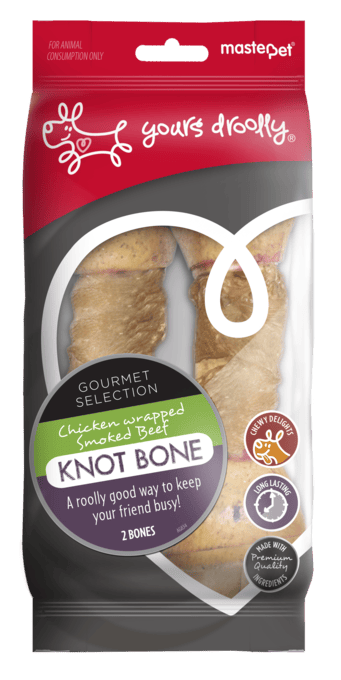 Yours Droolly Chicken Wrapped Knot Bone Dog Treats - 2 Pack