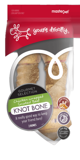 Yours Droolly Chicken Wrapped Knot Bone Dog Treats - 2 Pack