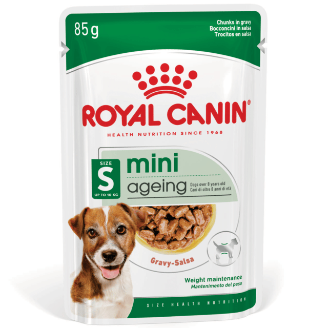 Royal Canin Mini Ageing 8+ Chunks In Gravy Pouch Senior Wet Dog Food - 85g X 12