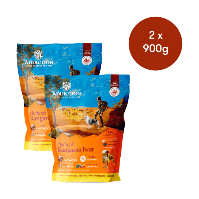 Addiction Grain-Free Outback Kangaroo Feast Air Dried Dog Food - 1.8kg (2 X 900g Bags)