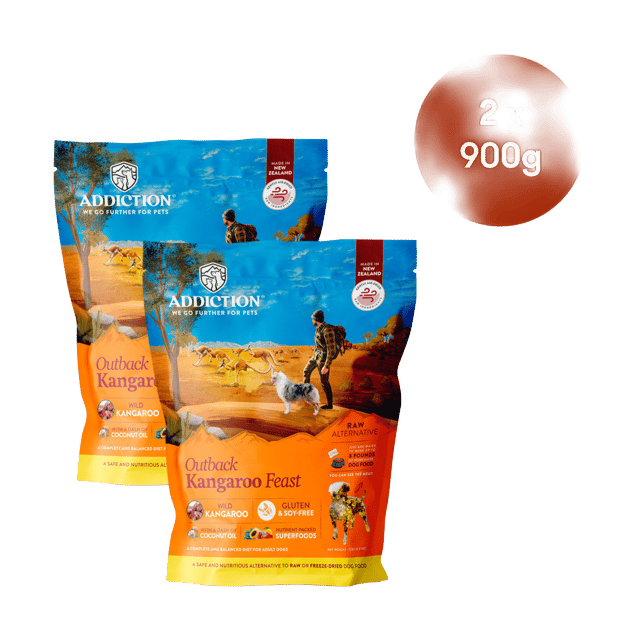Addiction Grain-Free Outback Kangaroo Feast Air Dried Dog Food - 1.8kg (2 X 900g Bags)