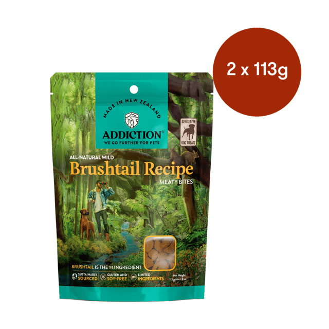 Addiction Grain-Free Wild Brushtail Meaty Bites Dog Treats - 226g (2 X 113g Bags)
