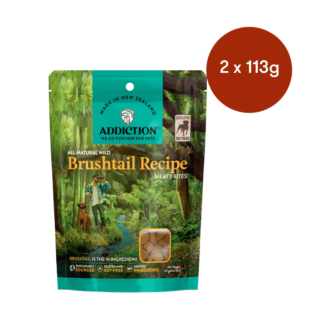 Addiction Grain-Free Wild Brushtail Meaty Bites Dog Treats - 226g (2 X 113g Bags)