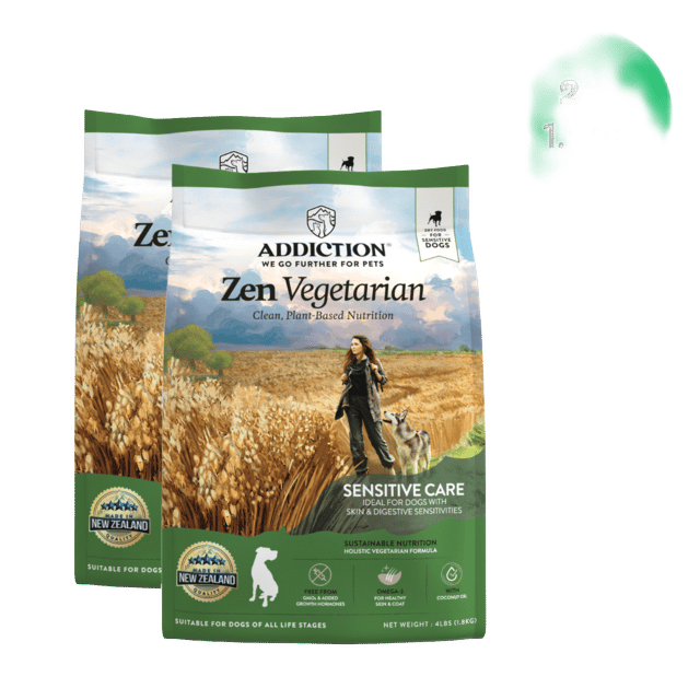 Addiction Zen Vegetarian Sensitive Care Dry Dog Food - 3.6kg (2x 1.8kg Bags)