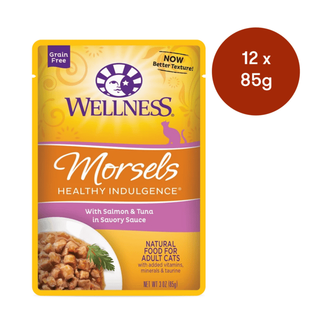 Wellness Morsels Salmon & Tuna Adult Wet Cat Food - 85g X 12