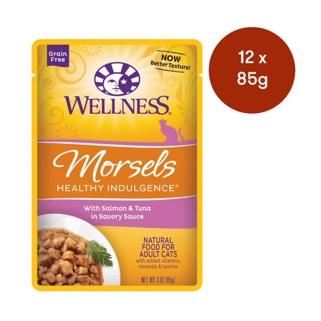 Wellness Morsels Salmon & Tuna Adult Wet Cat Food - 85g X 12