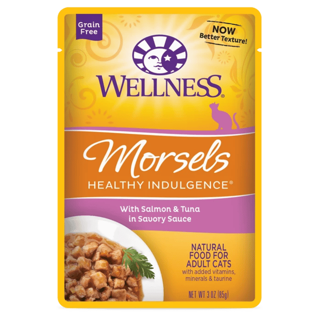 Wellness Morsels Salmon & Tuna Adult Wet Cat Food - 85g X 24