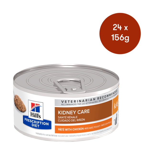 Hill's Prescription Diet K/D Kidney Care Pate With Chicken Wet Cat Food - 156g X 24