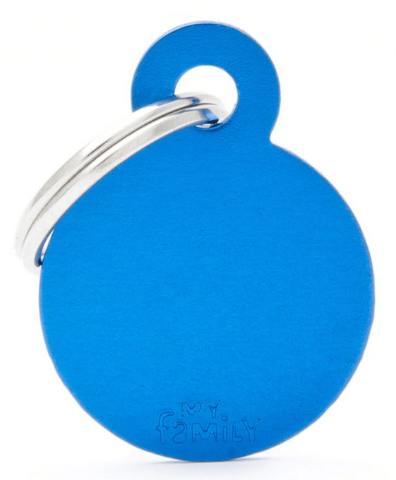 My Family Basic Circle Cat And Dog Tag - Blue, Small