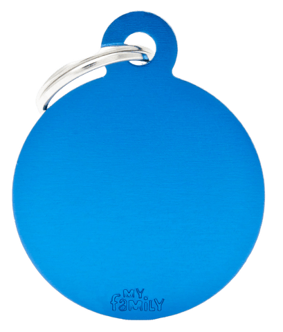 My Family Basic Circle Cat And Dog Tag - Blue, Large