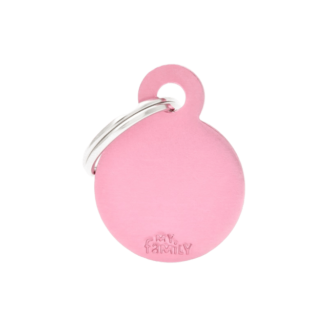 My Family Basic Circle Cat And Dog Tag - Pink, Small